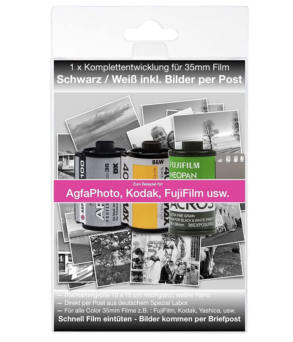 Fotocamera Analogica AgfaPhoto 35 Mm - Set Con Pellicola Bianco E Nero, Batteria E Borsa, Riutilizzabile - Foto 6