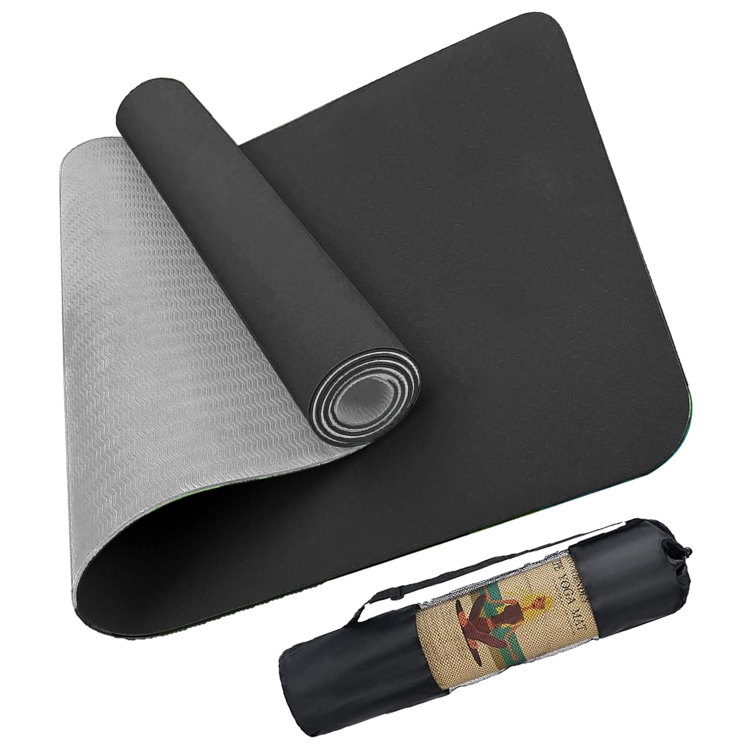 B Fit Premium TPE Yoga Mat - Classic 6 MM Pro Yoga Mat Eco Friendly Non Slip Fitness Exercise Mat with Smart Carry Bag-Workout Mat for Yoga, Pilates and Floor Exercises (Mix Color/No Color Choice) (B08QR23G27) Amazon Price History, Amazon Price Tracker