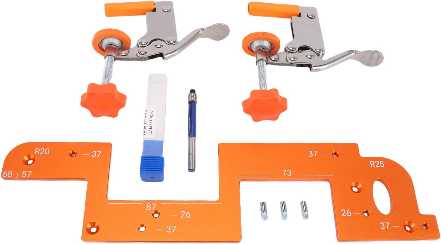 Greensen Aluminum Alloy Slotting Template with Stainless Steel Bearing Cutter for Cabinet Door Groove Positioning