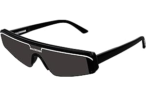 Balenciaga Men's Shield Sunglasses BB0003S 001 Black 99mm