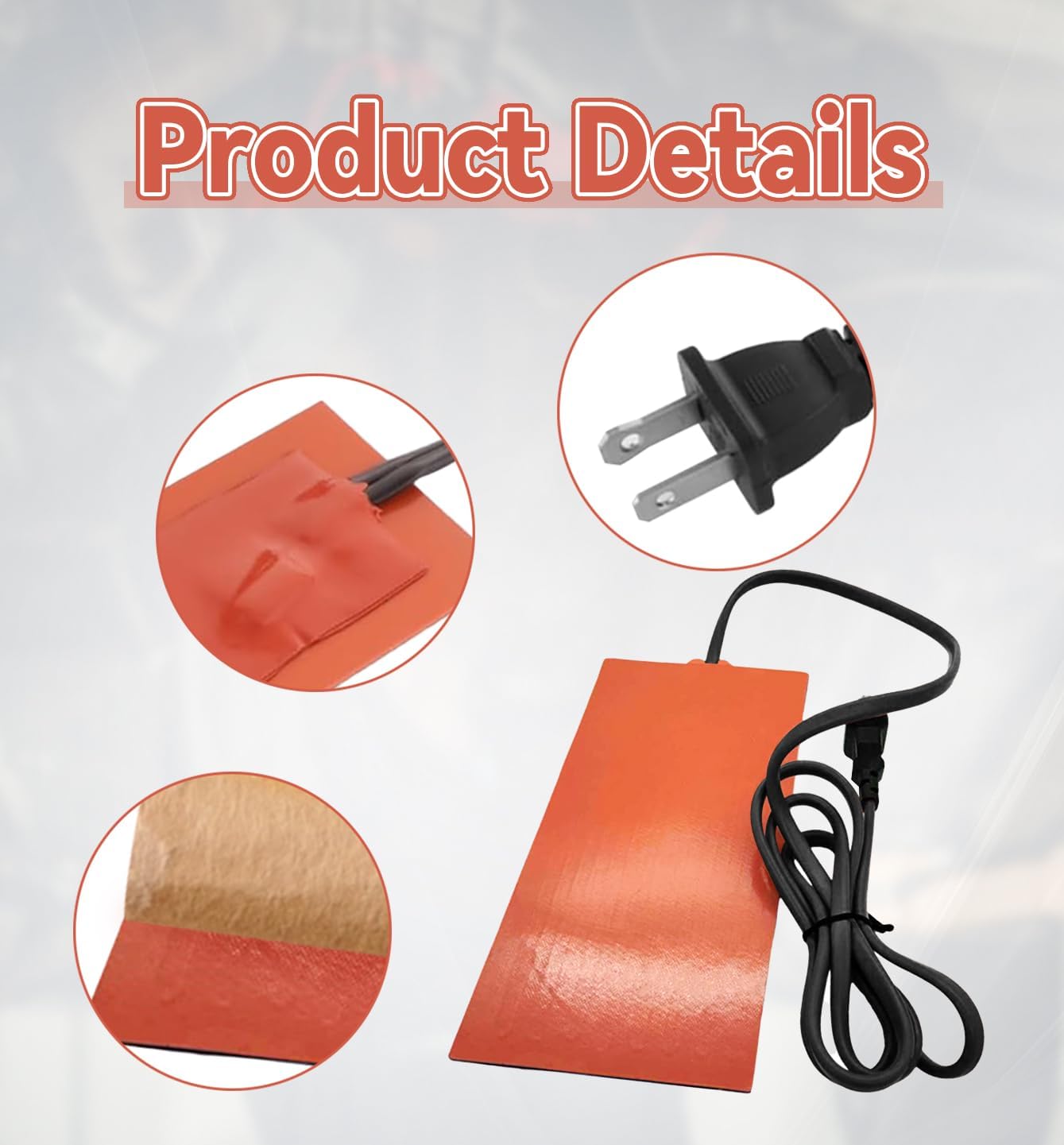 3Pcs Silicone Car Heater Pad Engine Oil Heater Pad, 2" x 6" Engine Heater Car Oil Pan Heater Pad 110V, 50W Self-Adhesive Battery Heater Pad for Car Oil Pan/Tank Type Cold Weathe