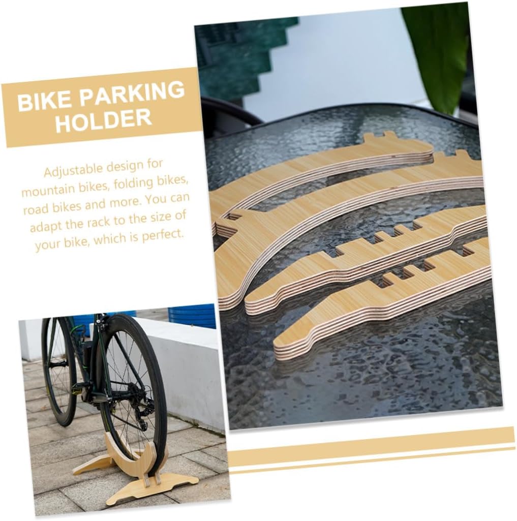 Djustable Height Wooden Bike Parking Rack Stand Bike Parking Stand for Garage Road Bikes