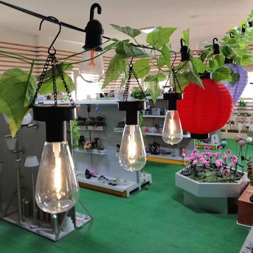 1 x żarówka solarna LED, 7 cm, filament wolframowy, automatyczna lampka nocna IP65, dekoracyjna, odporna na warunki atmosferyczne, oświetlenie ogrodowe