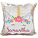 Personalized Mermaid Reversible Sequin Pillow, Custom Unicorn Sequin Pillow (Rose-Gold/White)