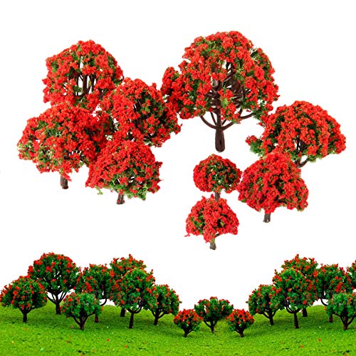 Yetaha 10pcs Model Trees for HO, N, Z Scale Train Scenery
