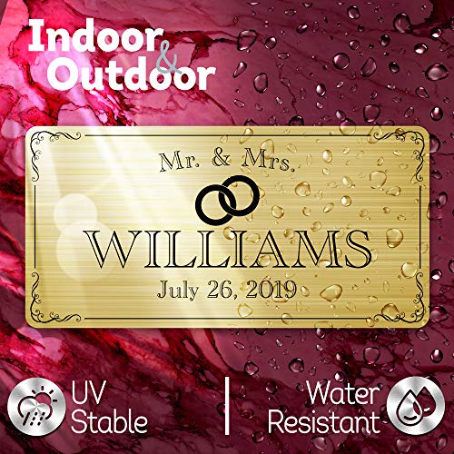 Engraved Name Plate, Personalized/Customized Plate For Memorial, Urn, Trophy, Picture Display, Mailbox, Laser Engraved - 2X4 Inch, 18 Colors - Made By My Sign Center, Usa (Elegant) #TOP7