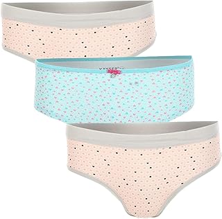 3 قطع بانتي ملابس داخلية قطنية للبنات من كايسر - ألياف دقيقة