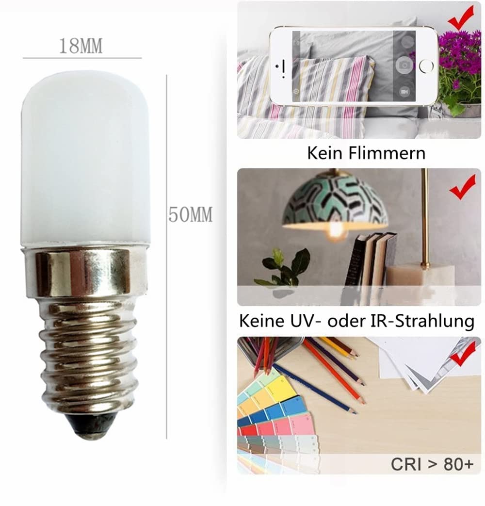 LATRAT Lot De 2 Lampe E14 LED Ampoule Pour Réfrigérateur / 2