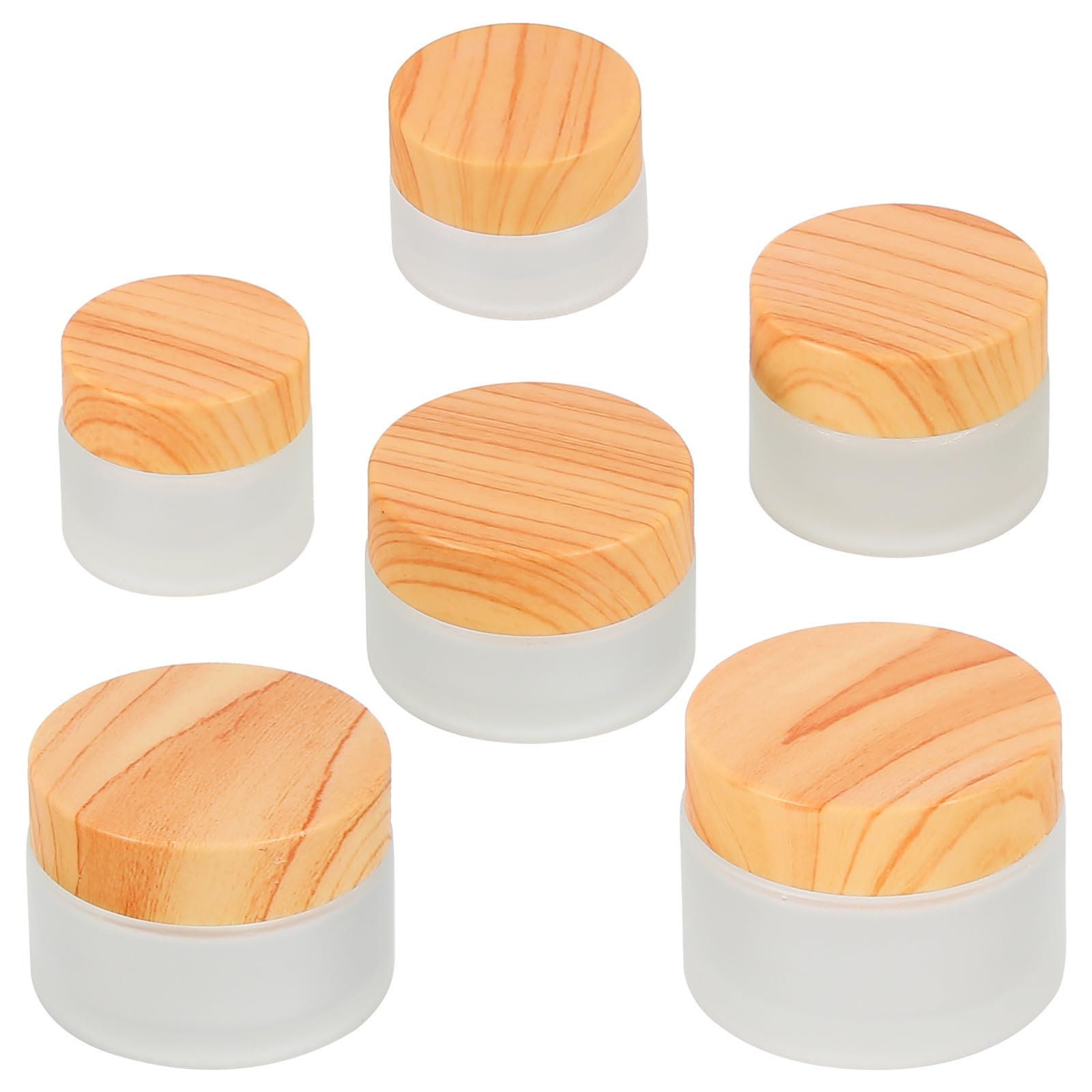 Ysgdvmajn Random Color Tofficu 6Pcs Frosted Glass Lotion Jars Set 5G-50G Leak-Proof Cosmetic Cream Containers Travel Sample For Skin Care Storage
