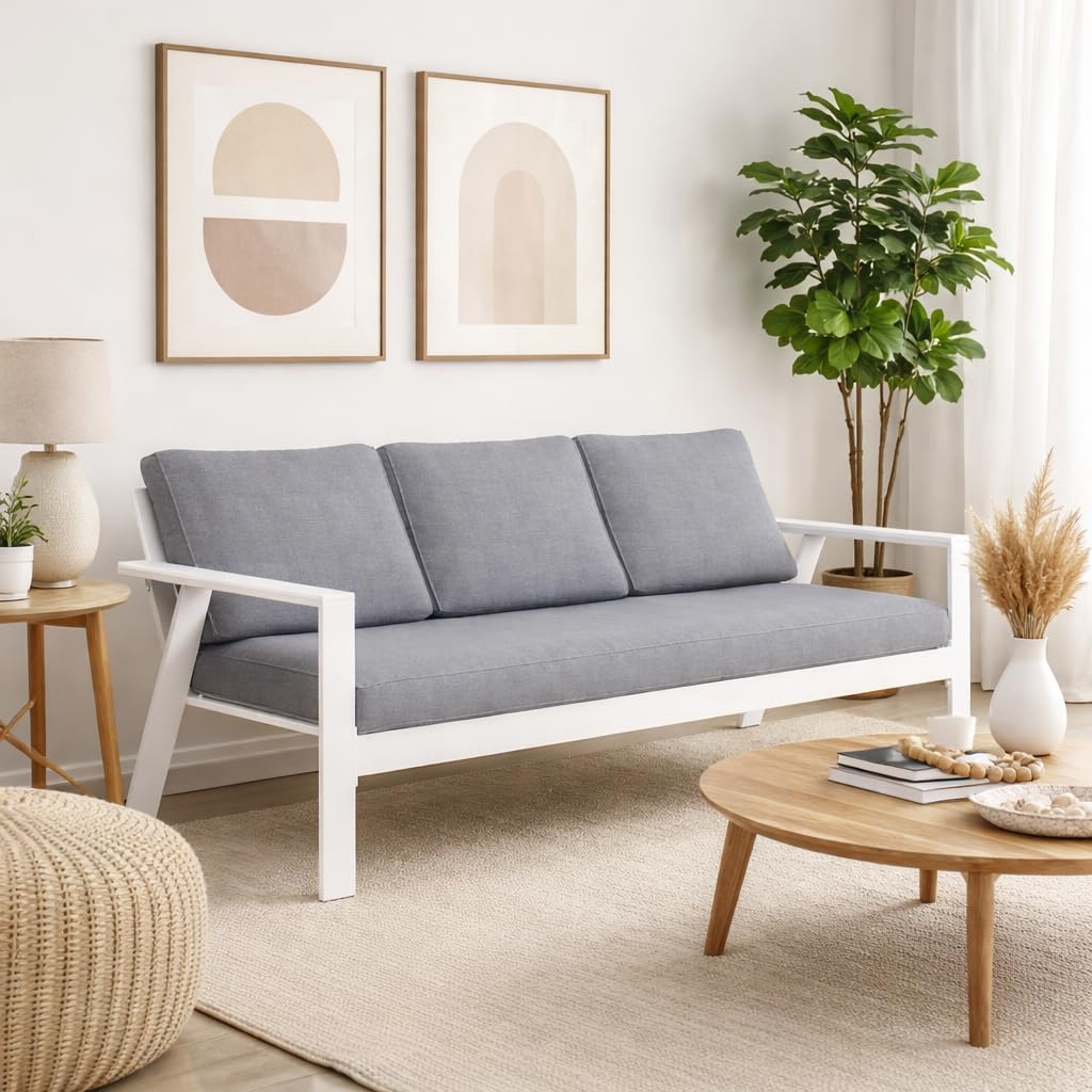 Modern Comfortable 3 Seater Metal Frame Sofa for Living Room