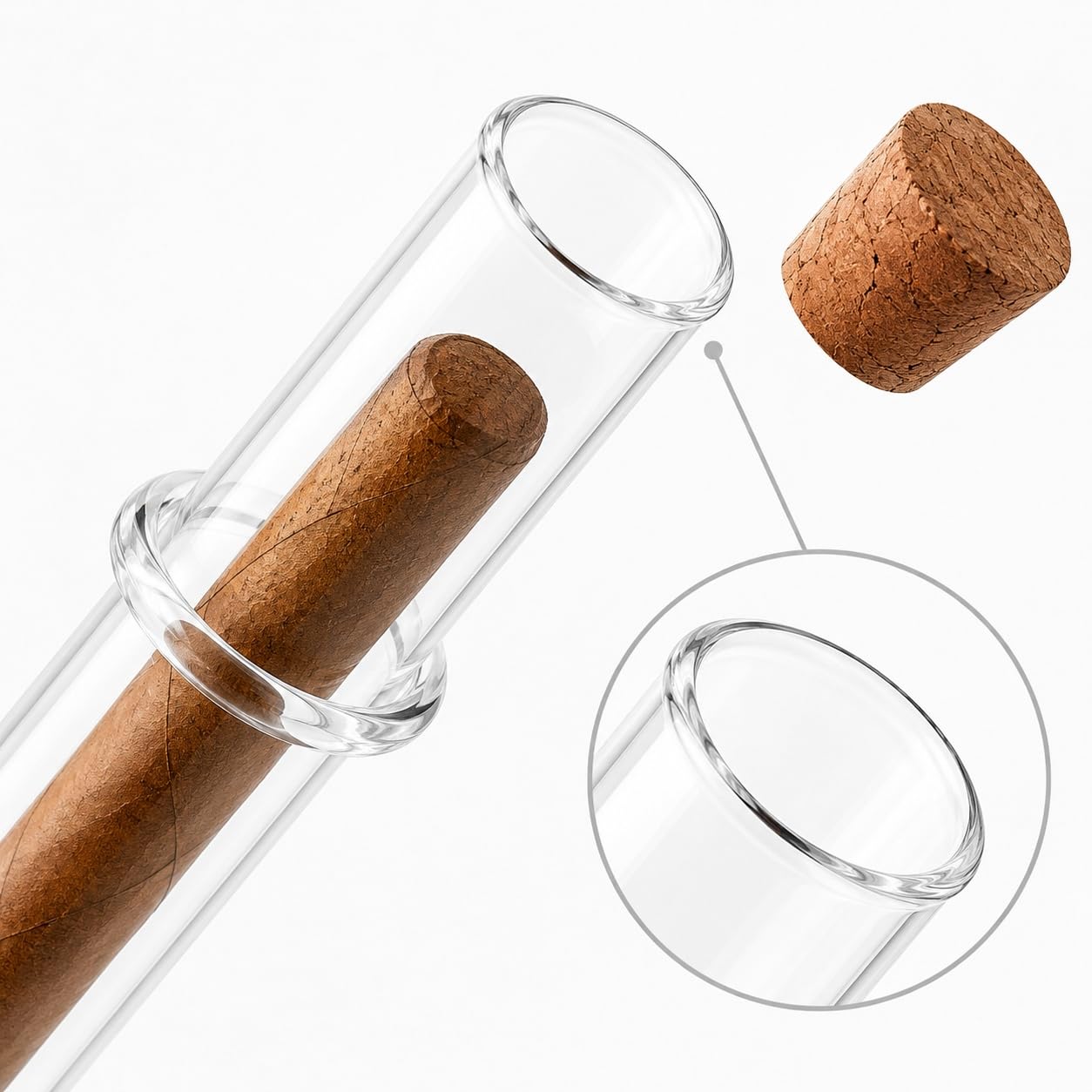 Dwukomorowa Szklana Tubka do Infuzji Cygar 60RG-10