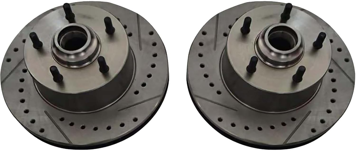 BST BSSP Deluxe Disc Brake Kit for 1965-1968 Chevy Full Size Car, for 65-68 Chevy Impala Disc Brake Wheel Kit Cross Drilled and Slotted 11" Brake Rotor