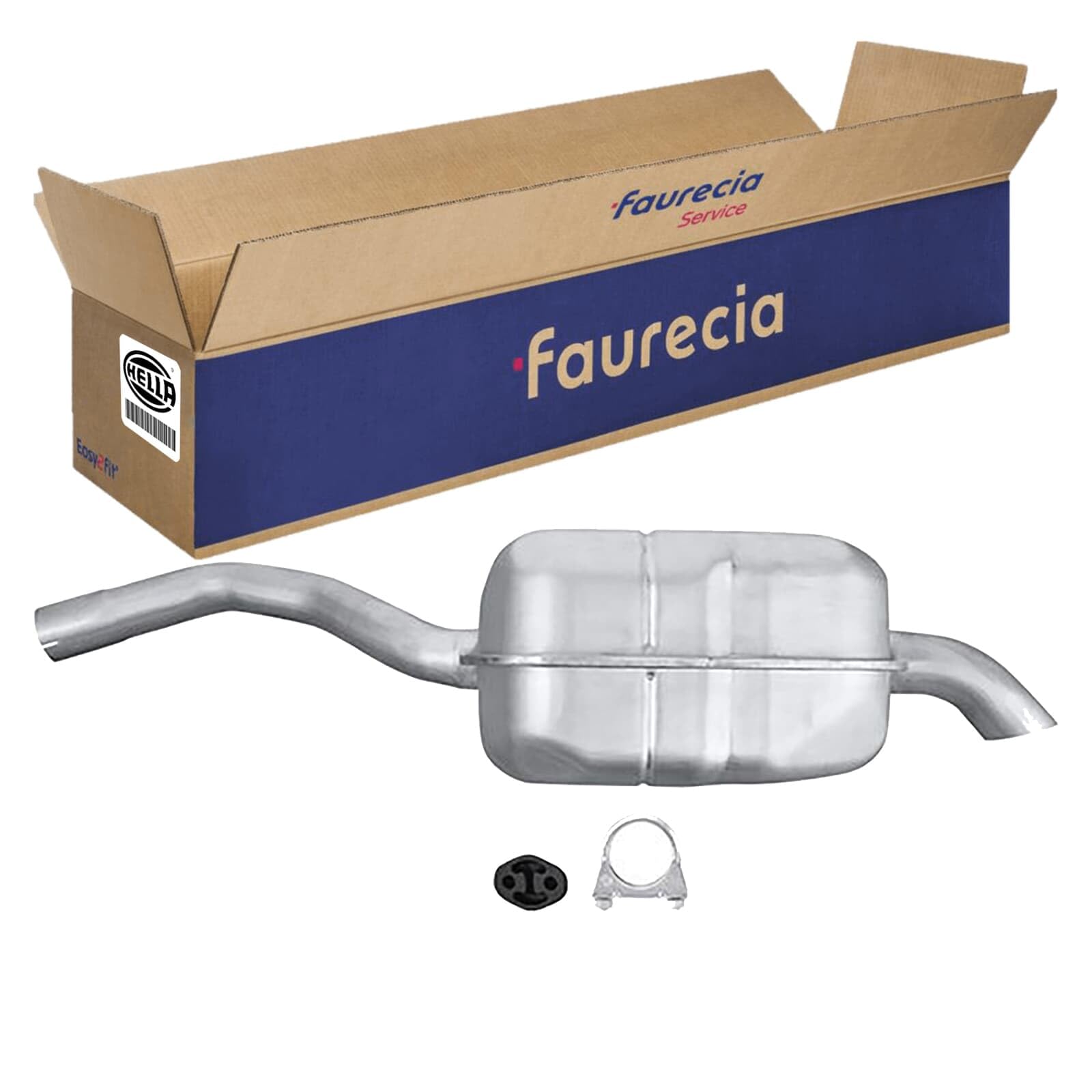 HELLA 8LD 366 030-191 Tłumik końcowy - Easy2Fit® Kit - z tyłu - jednoczęściowy - Komplet z elementami do montażu