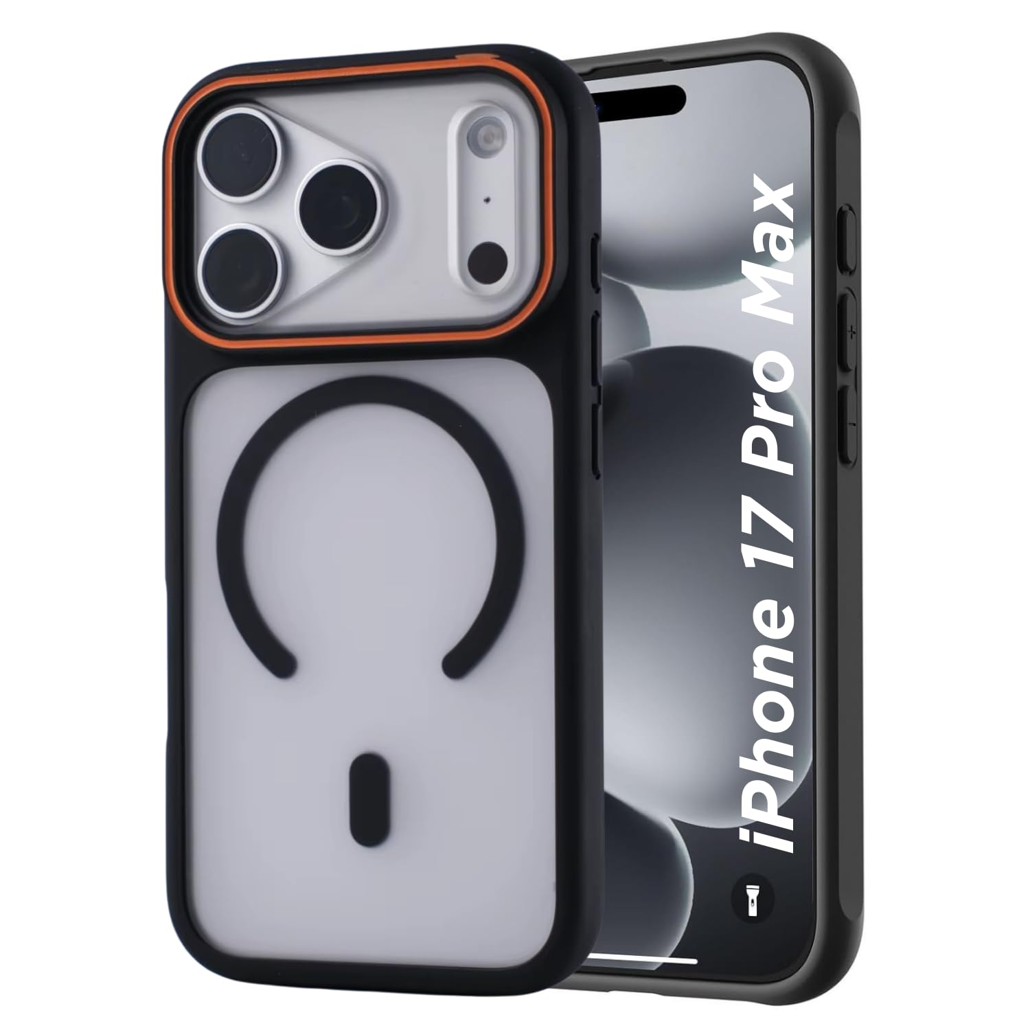 AIBEX Magnetic Compatible Shockproof Case for iPhone 17 Pro max – Slim Protective Back Cover with Camera Lens Protection, Strong Magnetic Support, Anti-Slip Grip, Military Grade Protection (Black)-image-35