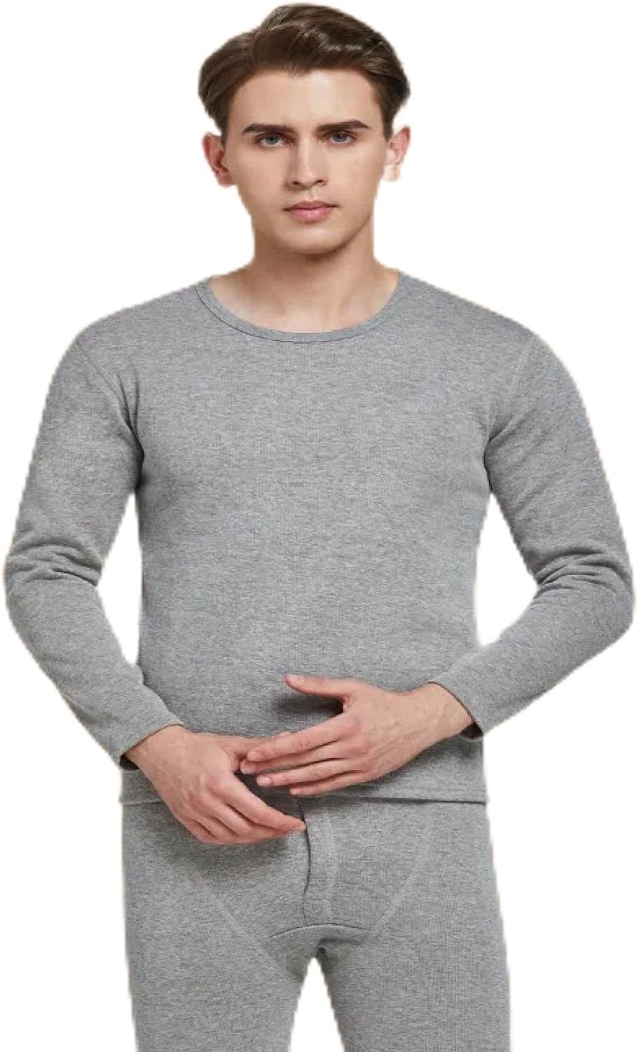 Two sets of high-end thermal underwear for men and women thickened and fleece, double-layered integrated cold-resistant autumn and winter cotton sweater pajama set
