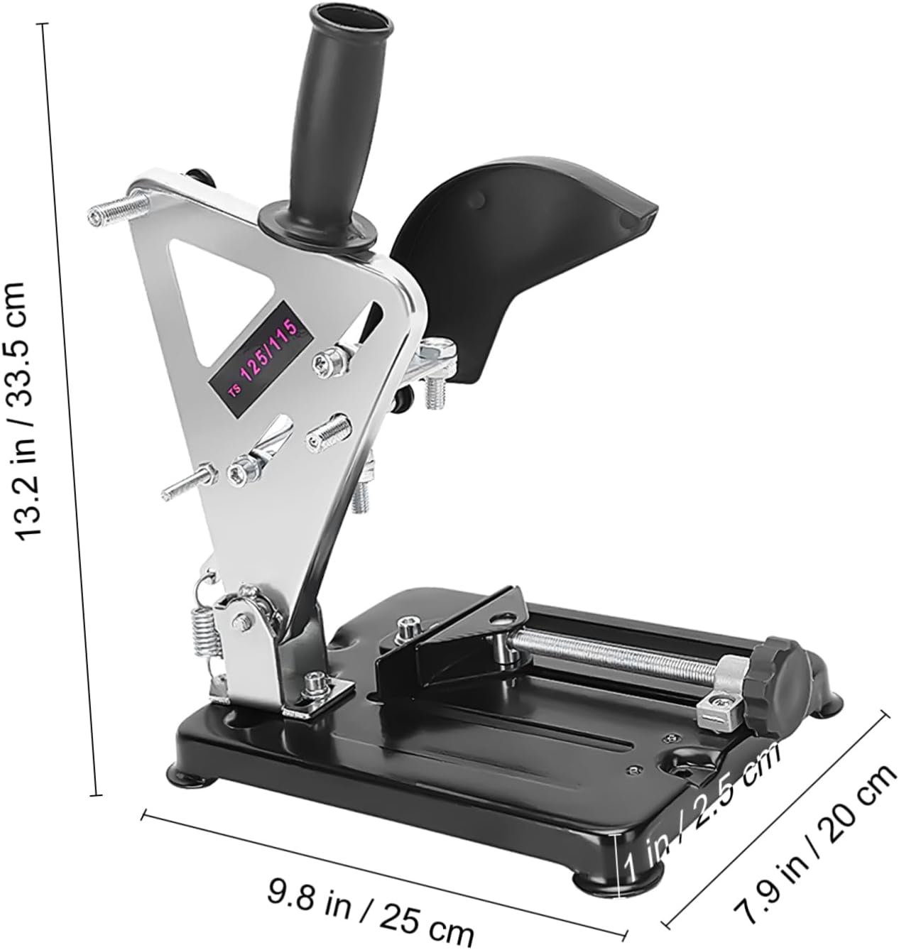 NUOBESTY Adjustable Angle Grinder Stand Base Heavy Duty Desktop Holder with Protective Cover Ergonomic Handle for Enhanced Stability and Multi Angle Support for Grinding Tasks