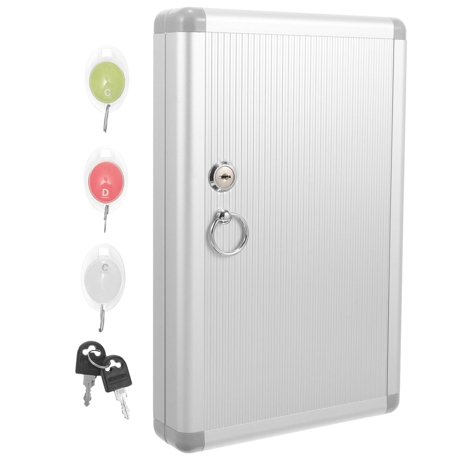 Kisangel 1ensemble Boîte de Rangement Murale pour Clés Alliage Aluminium Coffret Sécurisé Résistant avec Serrure Grand Volume pour Gestion et Protection des Clés Usage Hôtel