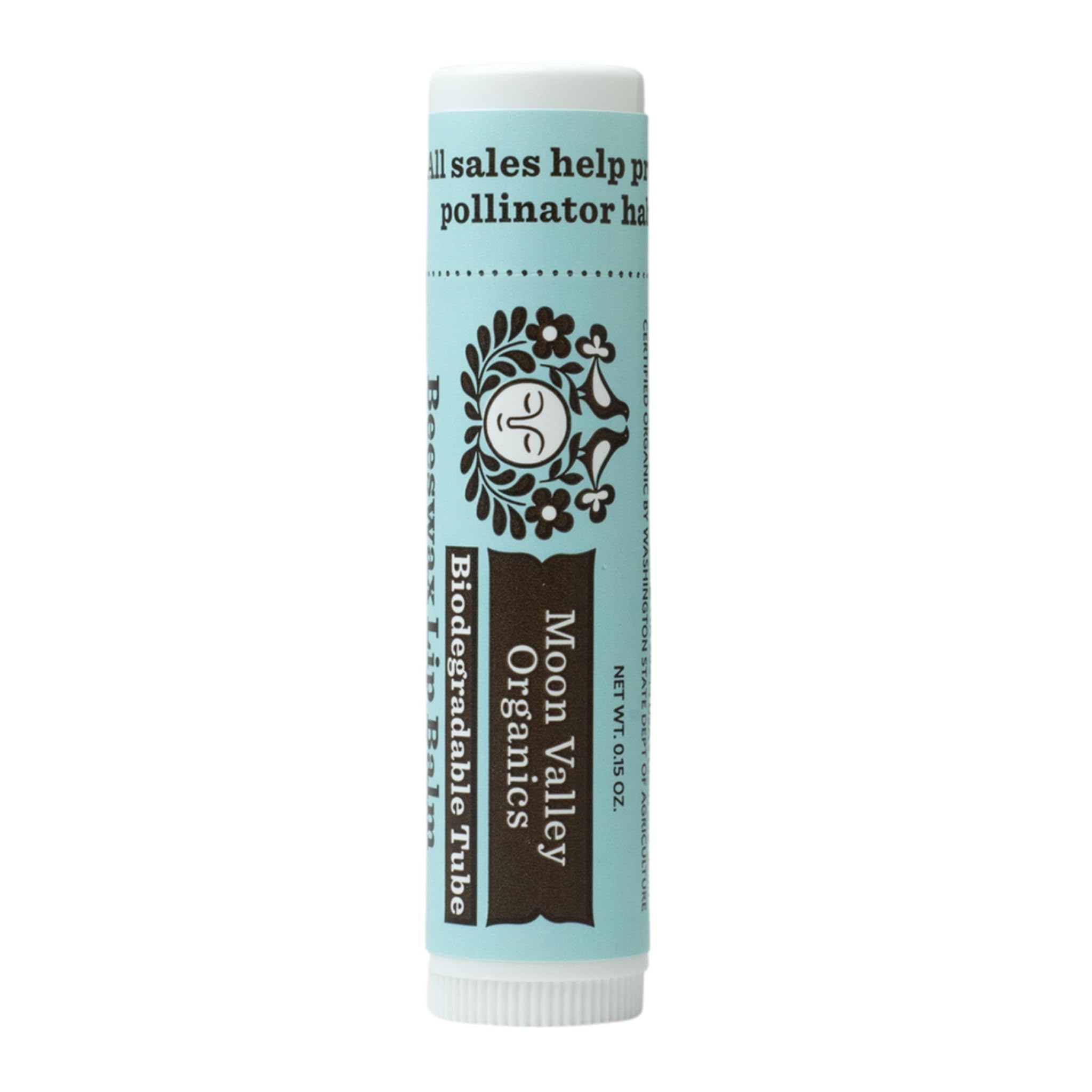 MOON VALLEY ORGANICS Organic Herbal Lip Balm Mint Vanilla, 0.15 OZUSDA Organic