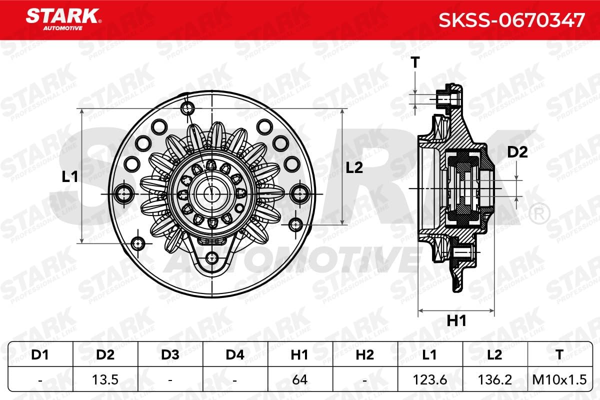 STARK SKSS-0670347 Coupelle d'amortisseur Avant Gauche Avant Droite avec roulement à billes intégré avec roulement Compatible avec BMW 1 5 portes F20
