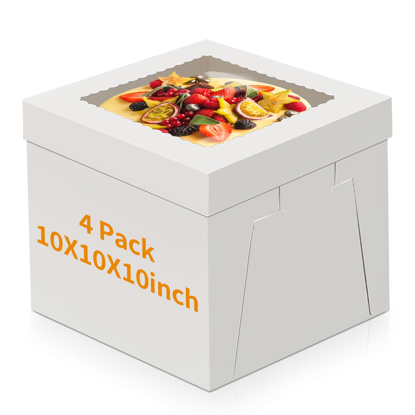 Snapklik.com : WINKIO 4 Pack Cake Boxes, Disposable Cake Transport ...