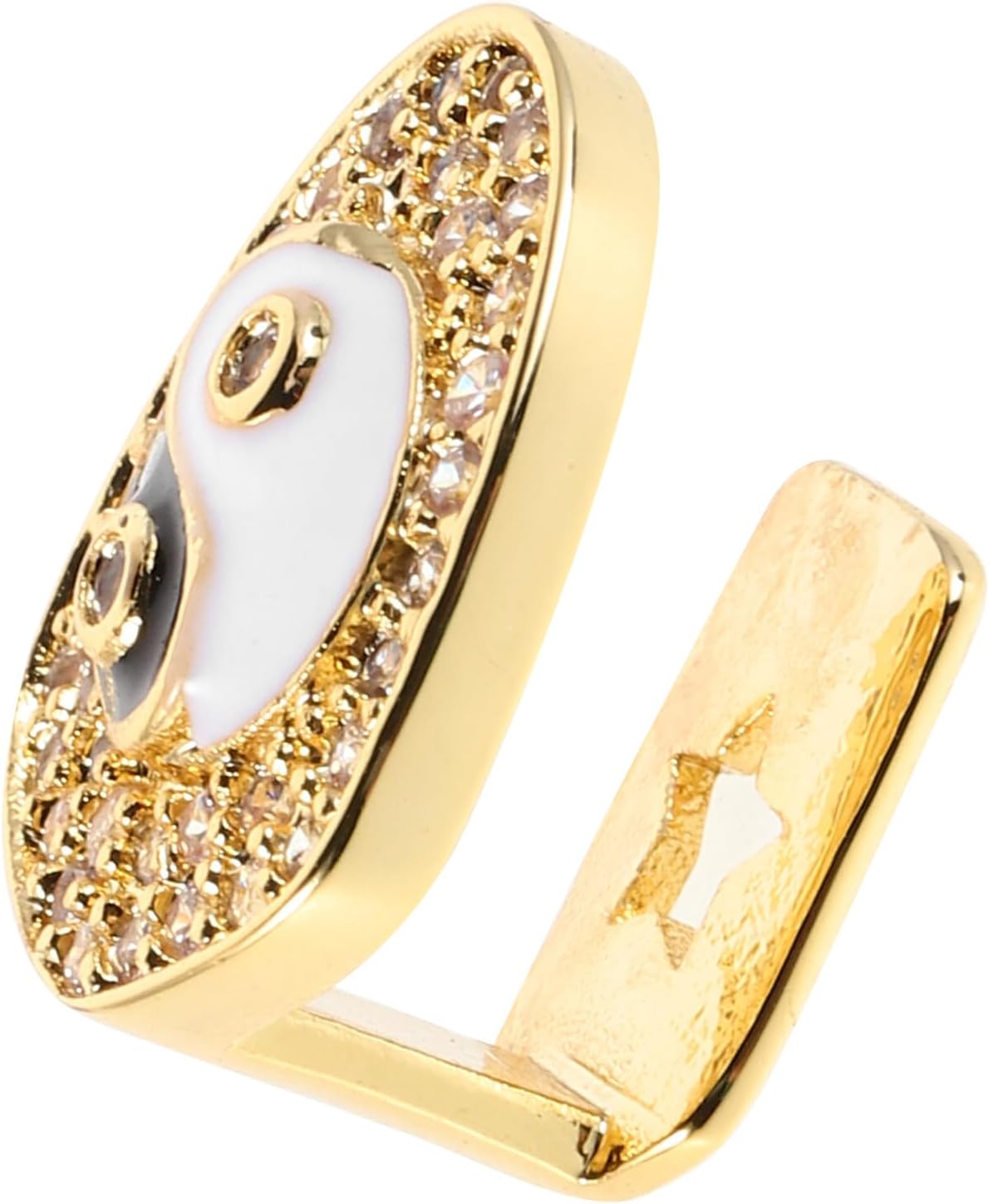 Bagua Single Tooth Grill Dental Jewelry Gold Hip Hop Style Bling Teeth Accessory for Men and Women Urban Costume Party Mouth Grill