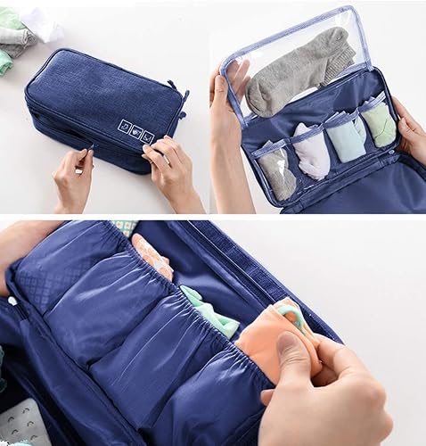 Miniatura 5 de AIBEARTY Bolsa de almacenamiento portátil impermeable para ropa interior, organizador de brasieres de viaje, calcetines de lencería, bolsa de aseo