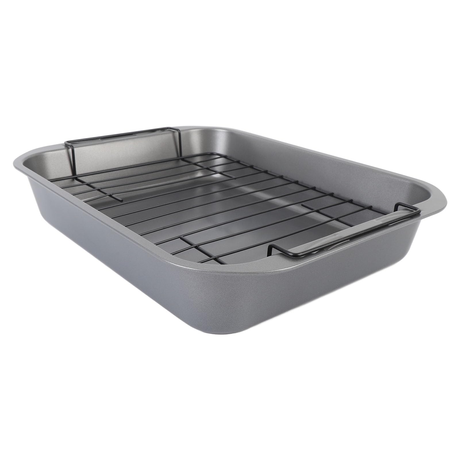 Aramox Nonstick Roaster with Rack Heat Long Lasting Cooking Tool for Baking and Roasting Home Use