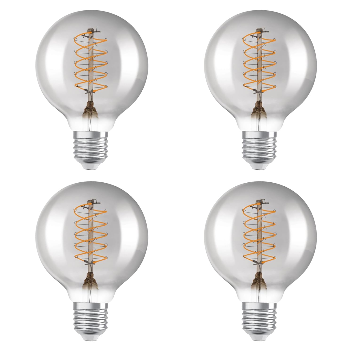 OSRAM Vintage 1906 LED Classic Slim Filament Globe DIMMABLE 7.8W 818 Smoke E27,4-Pack