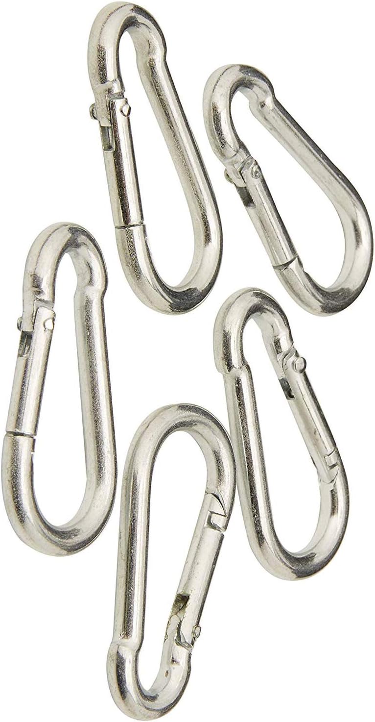 BZP Steel Snap Hooks Spring Latch Carabina Carabiner Carbine Heavy Duty (9/32") M7 (Pack of 5)