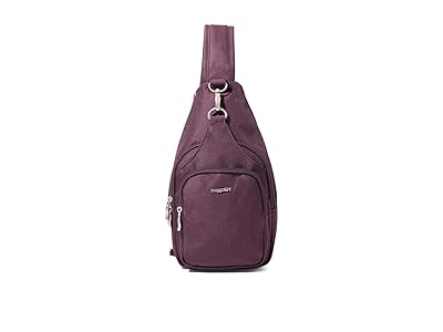 Baggallini Central Park Sling Backpack Bags Plum Heritage, Nylon