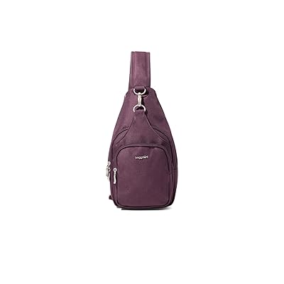 Baggallini Central Park Sling Backpack Bags Plum Heritage, Nylon