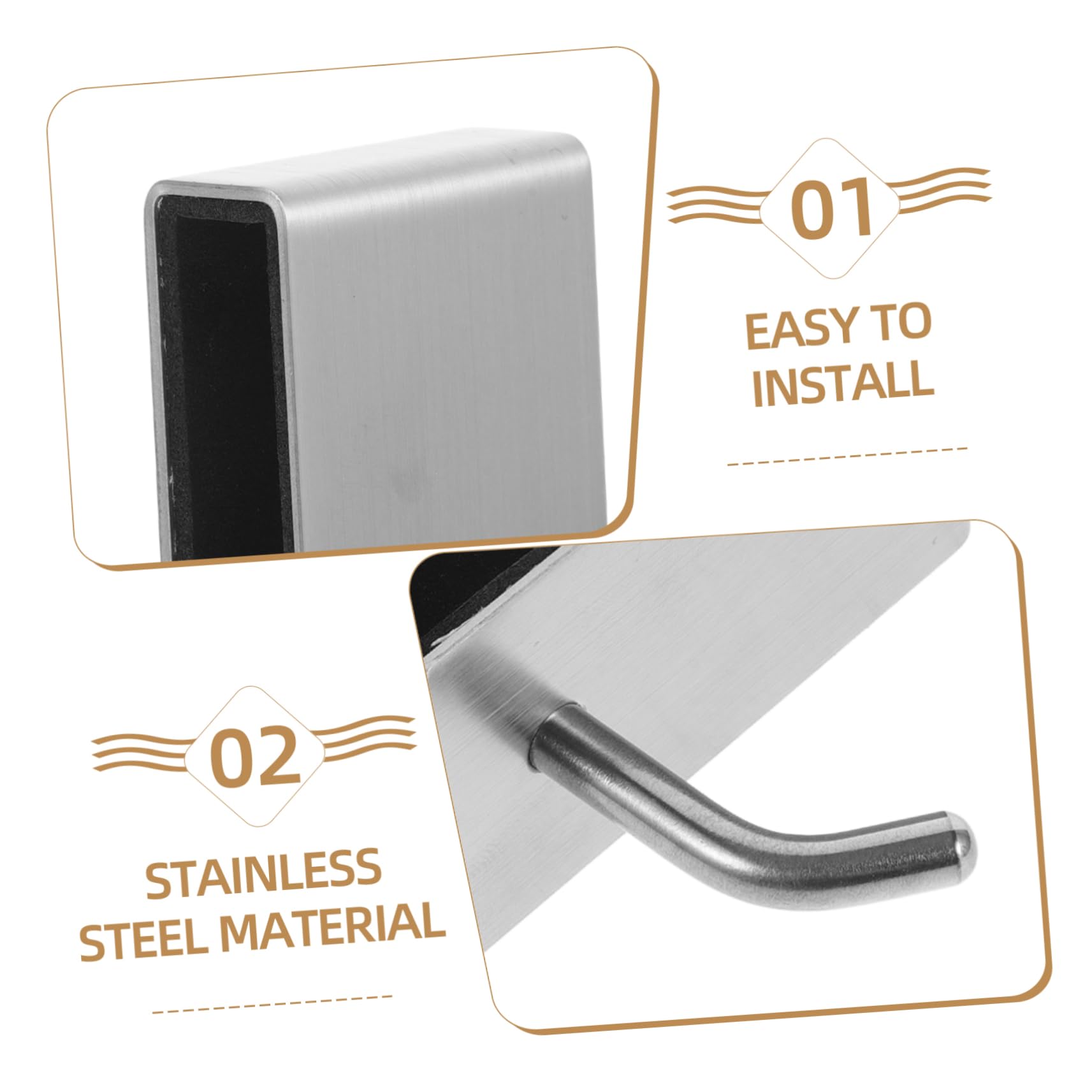 OSALADI 5piezas Gancho De Puerta Doble Para Baño Soporte Inoxidable Resistente Sin Perforación Para Colgar Toallas Cocinas Dormitorios y Oficinas