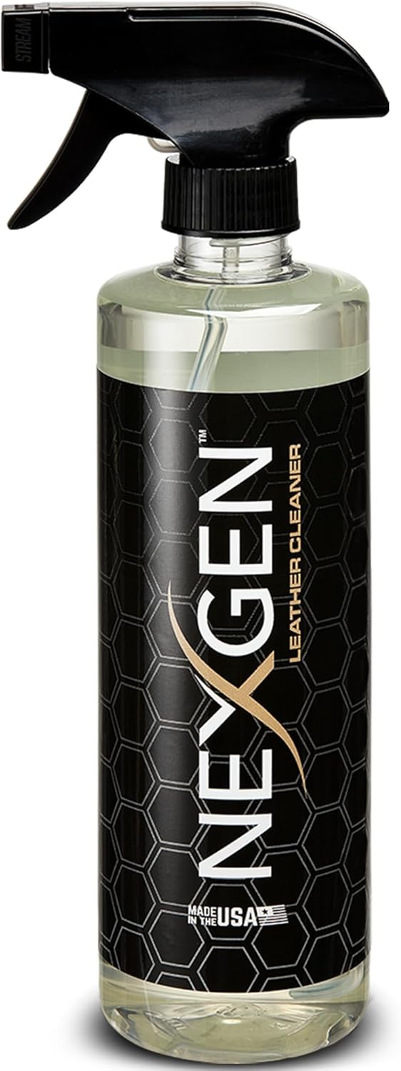 Nexgen Car Leather Cleaner - Quick Spray Car Interior Cleaner and Leather Restorer - Gentle Liquid Formula, Multi-purpose Leather Cleaner For Car, Couch, Boots, Purses, and More (16 Oz)