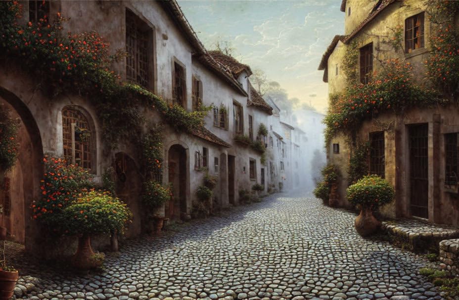 Poster rue pavée en mousse Meechi pour mur vide sans cadre