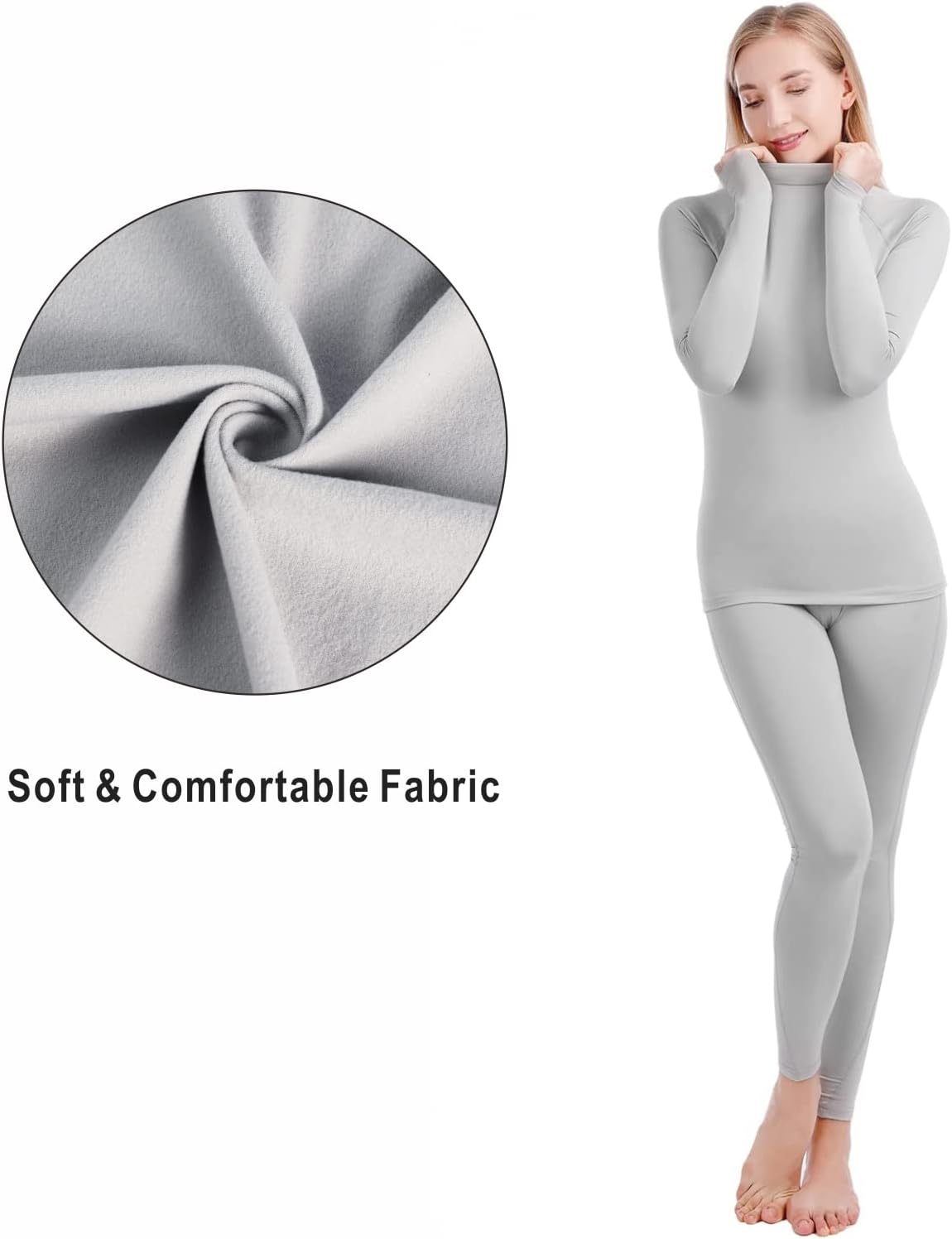 qualidyne Thermal Underwear for Women Long Johns Ultra-Soft Base Layer Pajama Set Winter Cold Weather Top and Bottom
