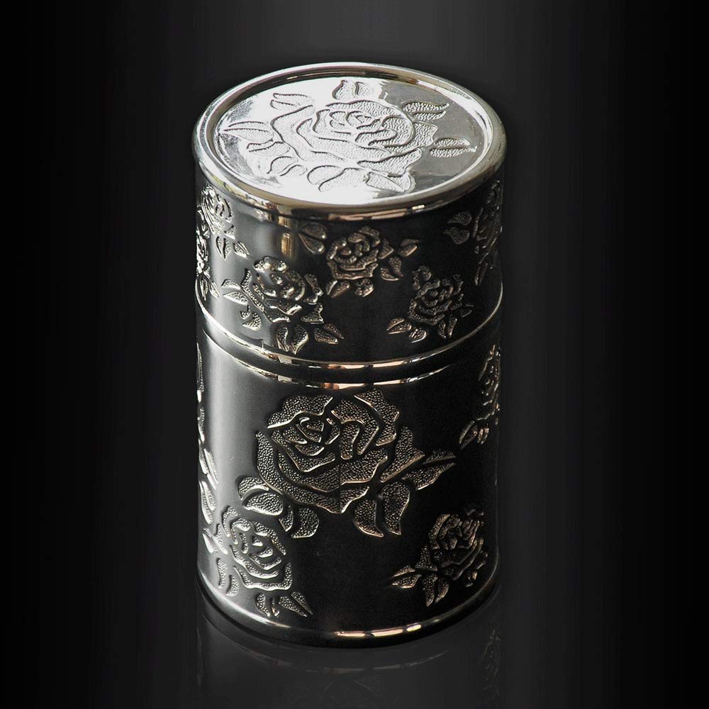 HAOTINGCylinder Jewelry Treasure Chest Box -Vintage Zinc Alloy Trinket Case with Floral Engraved Earrings/Necklace/Ring Holder - Keepsake Storage Box for Girls Women,Box Holders