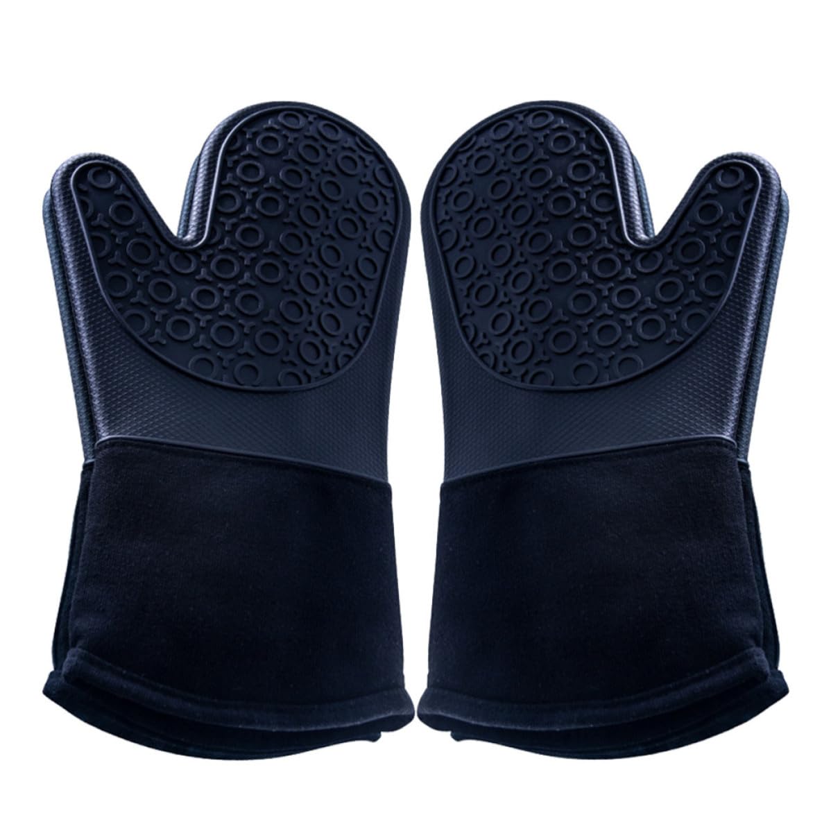 Gatuida 6 Pezzi Guanti da Forno in Silicone Neri Antiscivolo, Resistenti al