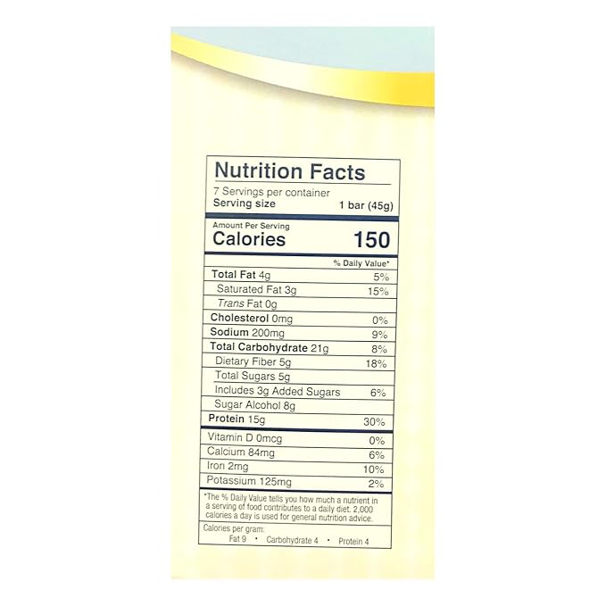 Healthwise - Divine Cookies and Cream Bar | High Fiber Diet Snack Bars | Hunger Control and Appetite Suppressant High Protein, Low Fat, Chol Free, Low Net Carbs, (7 Bars) miniatura 2