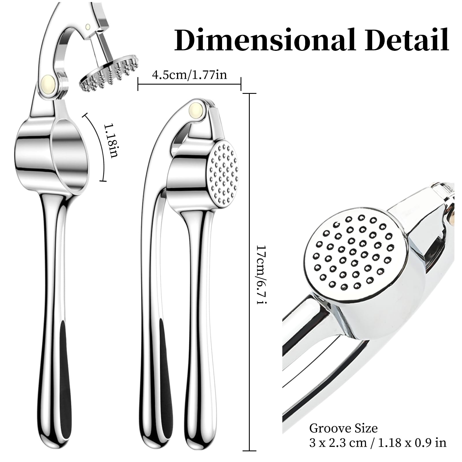 Presse-ail En Inox SoeUyd - Broyeur à Ail Rapide Et Facile à Nettoyer, Pour Cuisine Et Préparation De Repas Maison