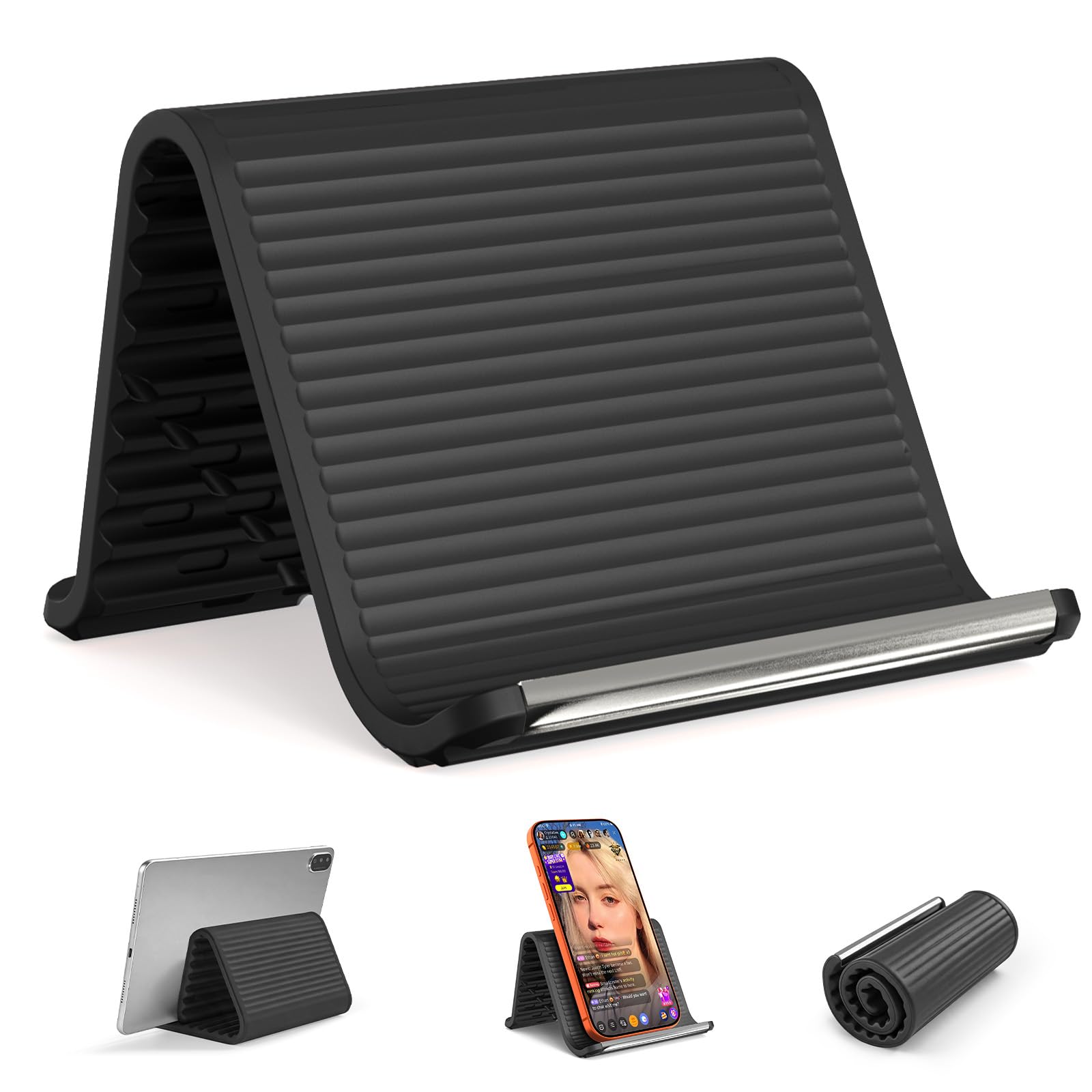 SEANCHEER Support de Téléphone Silicone Souple Pliable Compact Portable Réglable Antidérapant