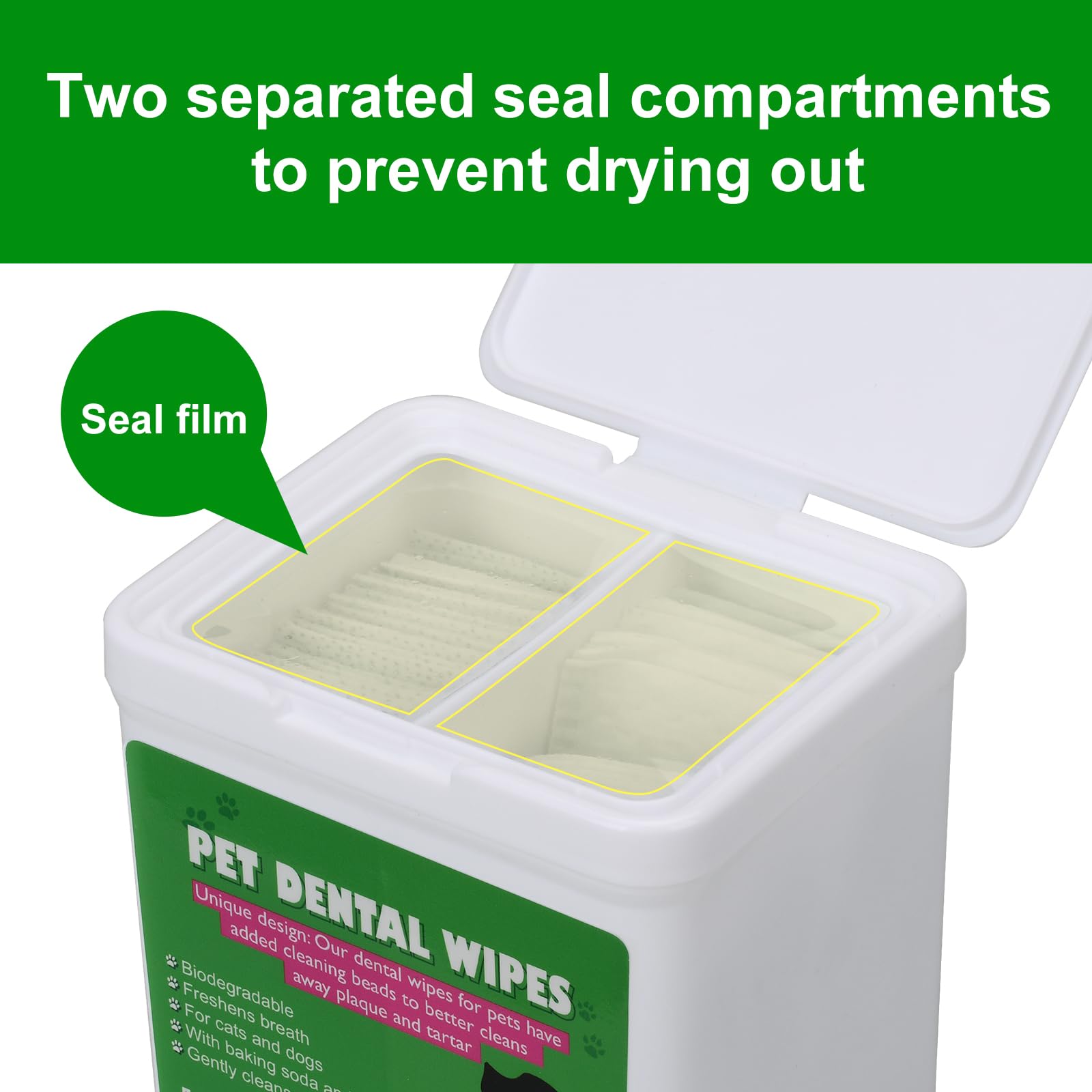 Lisveory 100 Counts Teeth Cleaning Finger Wipes for Dogs & Cats, Dog Dental Wipes, Reduces Plaque and Tartar Buildup & Freshens Breath, No-Rinse Dog Finger Toothbrush, Gentle Cleaning & Gum
