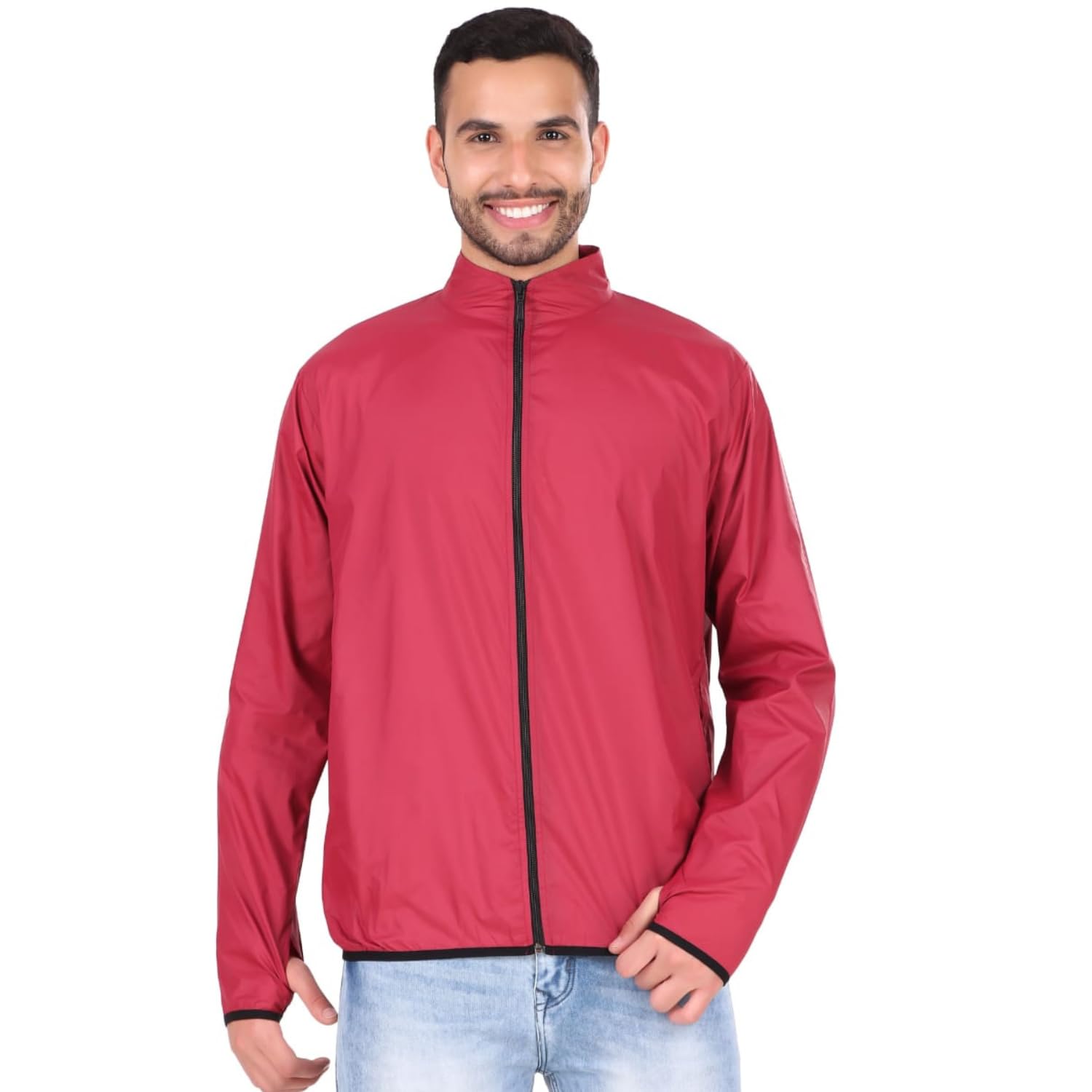 Just Junkies Mens Lightweight Polyester Windcheater Jacket Solid
