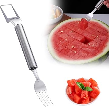 2-In-1 Stainless Steel Fruit Cutter, New Watermelon Slicer Multi-Functional Kitchen Gadget, Easy To Use Watermelon Cutters Melon Cutters Tool for Home, Camping, Picnics A-1Pcs