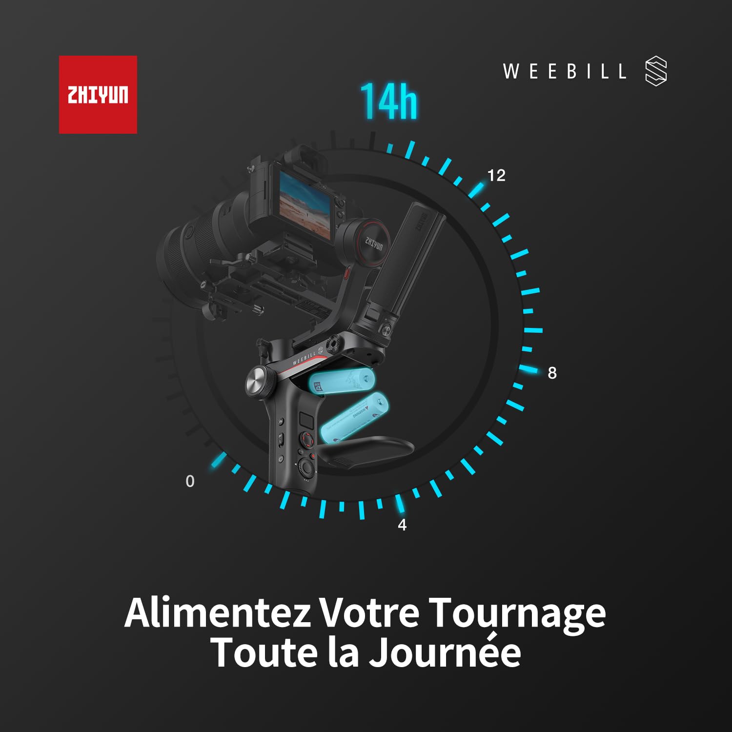 ZHIYUN Weebill S [Official] Stabilisateur Appareil Photo, 3 Axes Gimbal pour Camera DSLR et Mirrorless, Conception Légère, Stabilité Dynamique, Disponible pour Canon/Sony/Panasonic/Nikon/Fujifilm