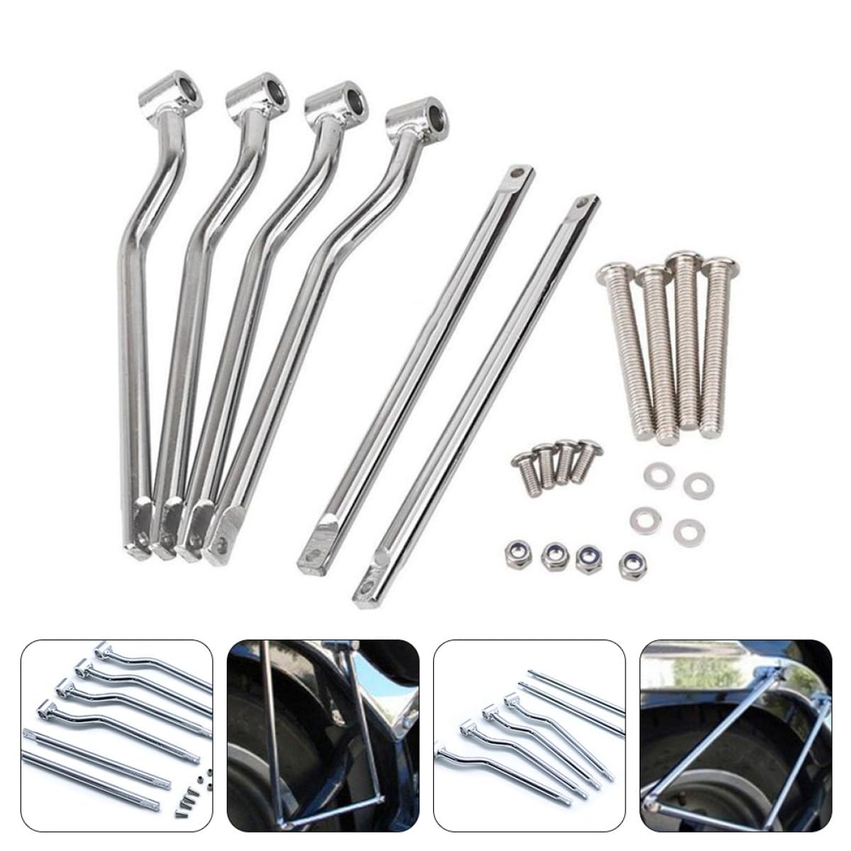 Soporte Resistente Barra de Soporte, Adecuado para Viajes y Largos de Hierro Color Plata para Alforja de Motocicleta
