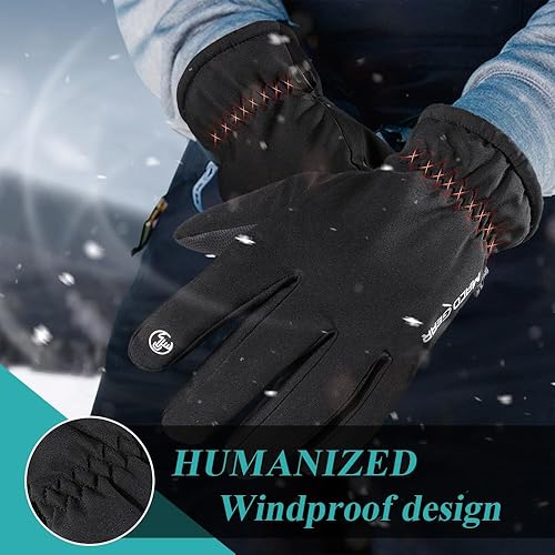 Miniatura 6 de AXBXCX Guantes de esquí resistentes al agua, guantes de snowboard para pantalla táctil, guantes de nieve cálidos con aislamiento Thinsulate, para
