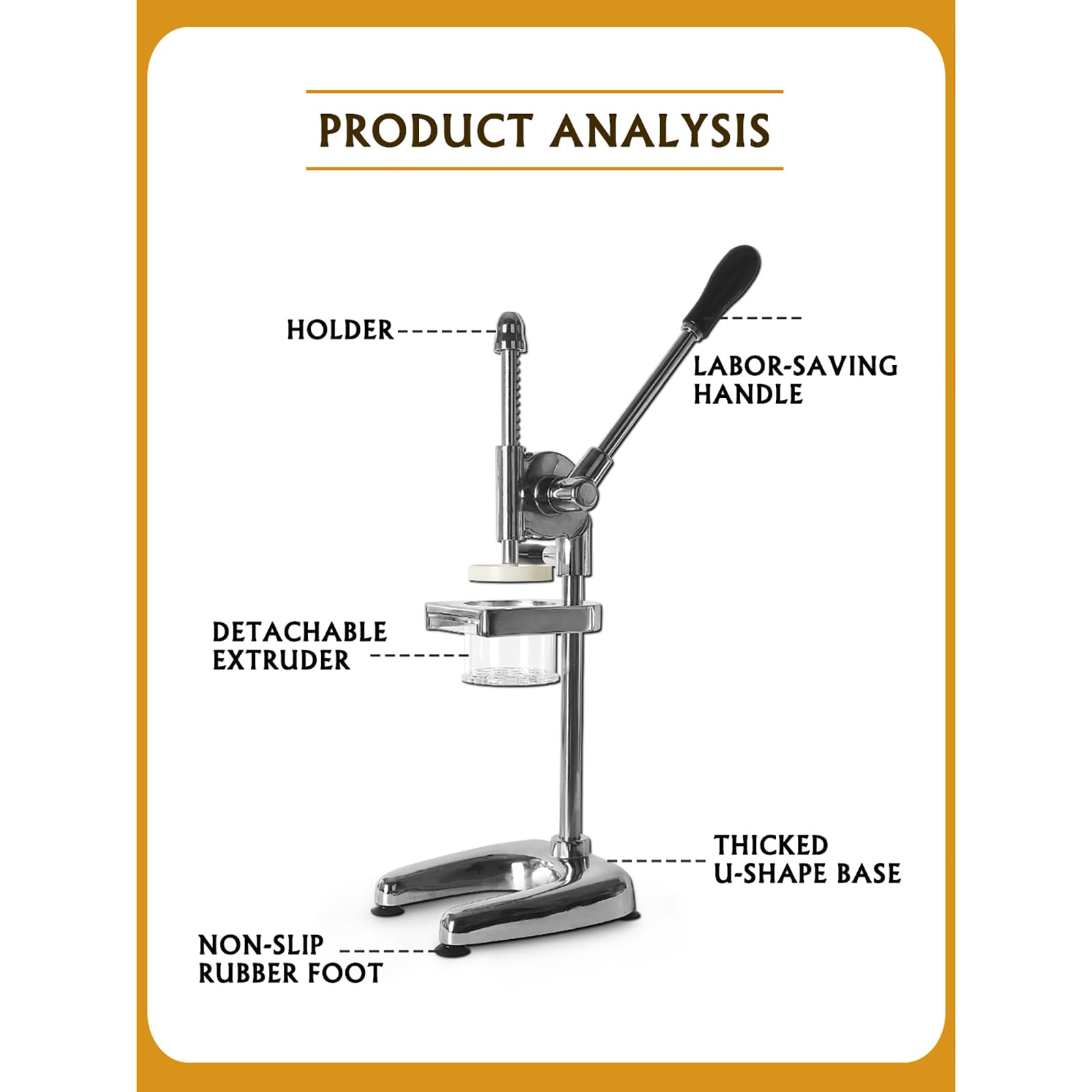 French Fries Cutter, Manual Large French Fries Squeezer Mashed Potato Machine with Frying Basket, Long French Fries Above 30CM, Suitable for Restaurants, Kitchens, Food Streets