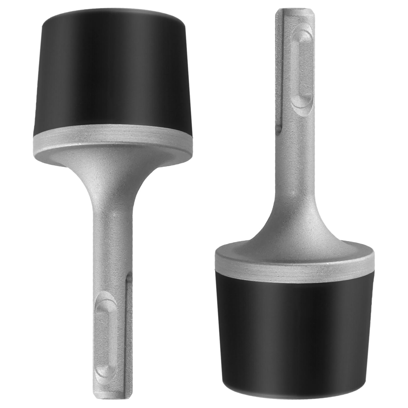 Sinjeun Silver 2 Pack Sds Rubber Hammer, Powered Rubber Hammer Mallet With Black Grey Handle For Tile Laying, Carpentry, Plumbing