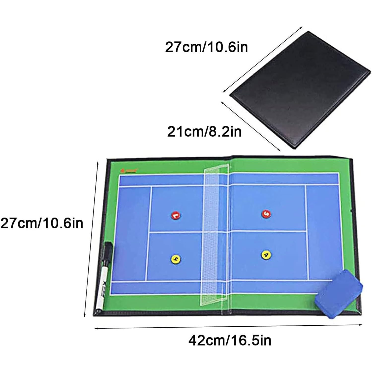 esmen Tactical Board, Tennis Coaching Portable Trainer Clipboard Tactical Magnetic Kit Ideal for Tactics and Game Adjustments