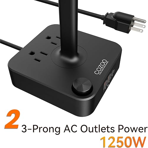 Miniatura 6 de cozoo Lámparas de escritorio para oficina en casa, lámpara de escritorio LED con 2 puertos de carga USB, 2 soportes para bolígrafos, 1